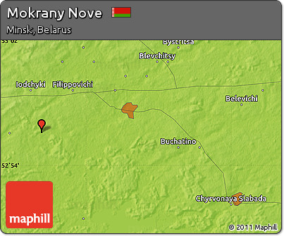 Physical Map of Mokrany Nove