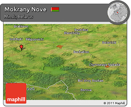Satellite Panoramic Map of Mokrany Nove
