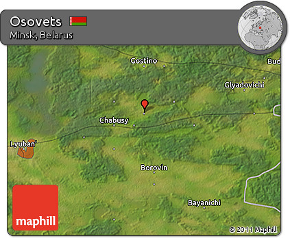 Satellite 3D Map of Osovets