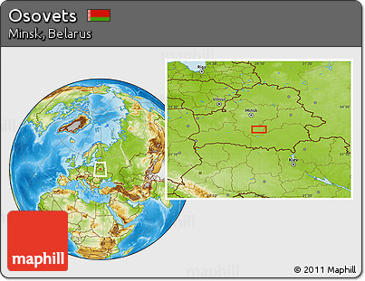 Physical Location Map of Osovets