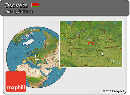 Satellite Location Map of Osovets