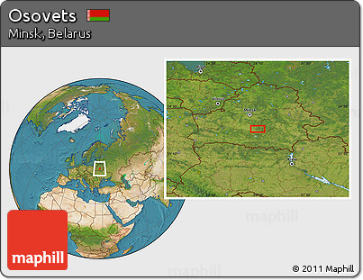 Satellite Location Map of Osovets