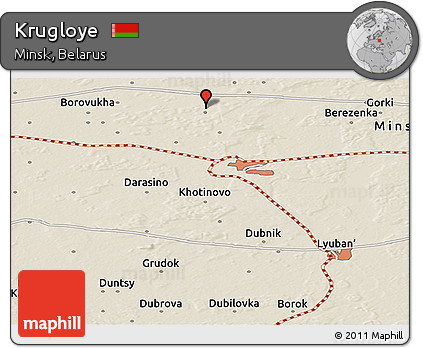 Shaded Relief Panoramic Map of Krugloye
