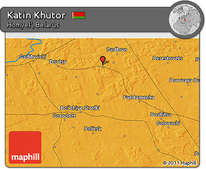 Political 3D Map of Katin Khutor