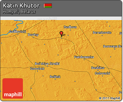 Political 3D Map of Katin Khutor
