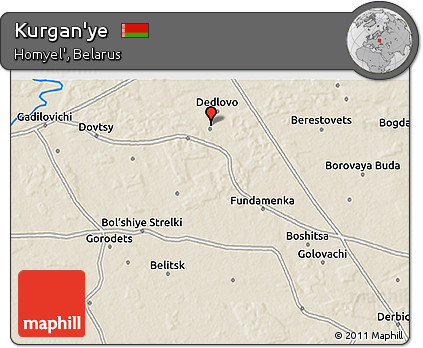 Shaded Relief 3D Map of Kurgan'ye