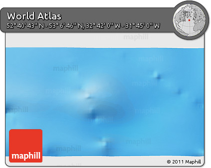 Shaded Relief 3D Map of the Area around 52° 53' 45" N, 32° 13' 30" W