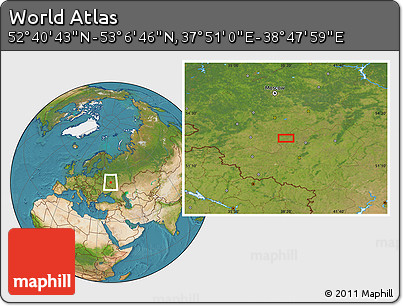 Satellite Location Map of the Area around 52° 53' 45" N, 38° 19' 30" E