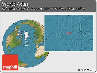 Satellite Location Map of the Area around 52° 53' 45" N, 38° 10' 29" W