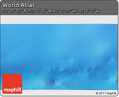 Physical 3D Map of the Area around 52° 53' 45" N, 41° 34' 30" W
