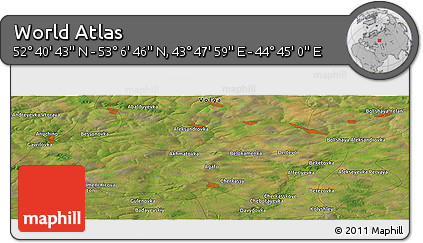 Satellite Panoramic Map of the Area around 52° 53' 45" N, 44° 16' 29" E