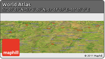 Satellite Panoramic Map of the Area around 52° 53' 45" N, 44° 16' 29" E