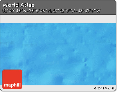 Shaded Relief 3D Map of the Area around 52° 53' 45" N, 49° 13' 30" W