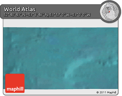 Satellite 3D Map of the Area around 52° 53' 45" N, 53° 28' 30" W
