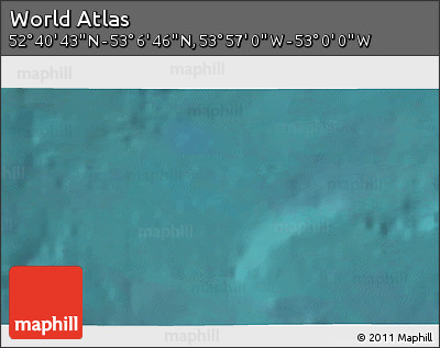 Satellite 3D Map of the Area around 52° 53' 45" N, 53° 28' 30" W
