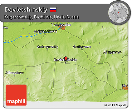 Physical 3D Map of Davletshinskiy