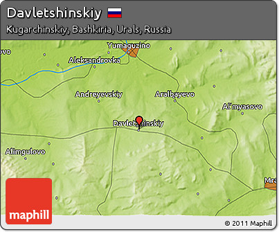 Physical 3D Map of Davletshinskiy
