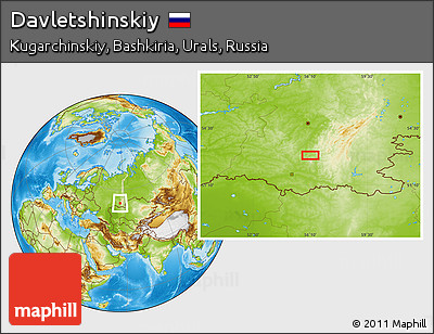 Physical Location Map of Davletshinskiy