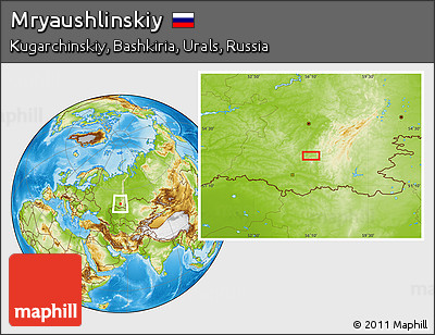 Physical Location Map of Mryaushlinskiy