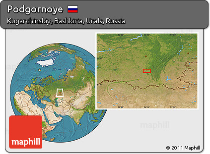 Satellite Location Map of Podgornoye