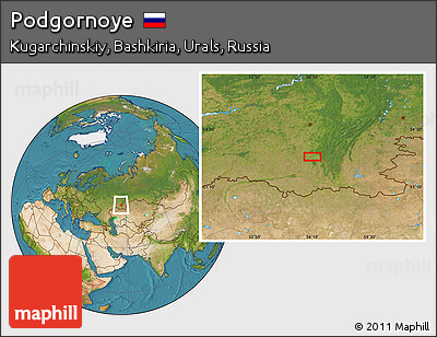 Satellite Location Map of Podgornoye