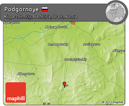 Physical Map of Podgornoye