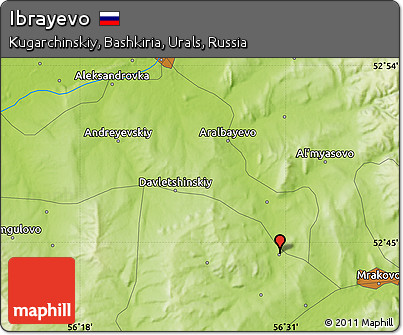 Physical Map of Ibrayevo