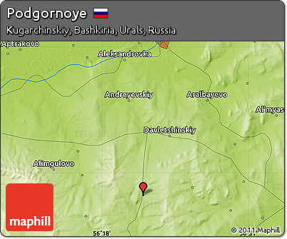 Physical Map of Podgornoye