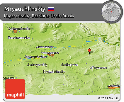 Physical Panoramic Map of Mryaushlinskiy