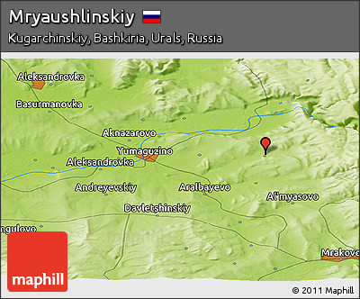 Physical Panoramic Map of Mryaushlinskiy