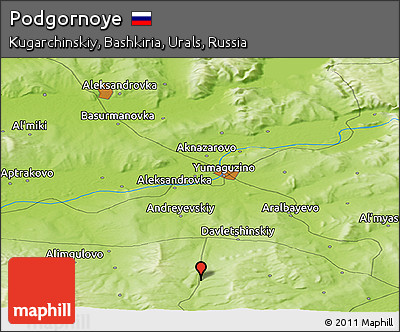 Physical Panoramic Map of Podgornoye