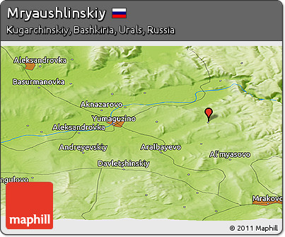 Physical Panoramic Map of Mryaushlinskiy