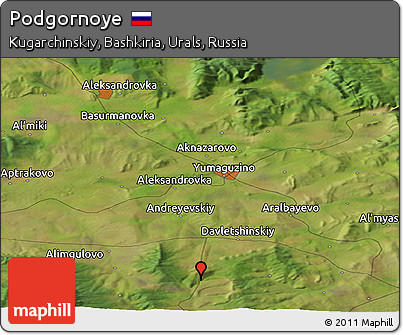 Satellite Panoramic Map of Podgornoye