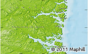 Physical Map of Hawke Harbour