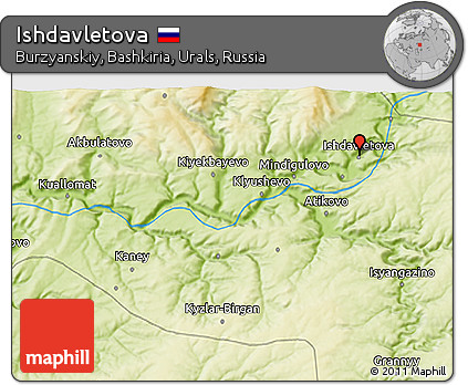Physical 3D Map of Ishdavletova