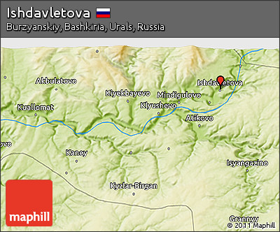 Physical 3D Map of Ishdavletova