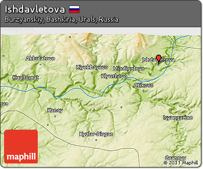 Physical 3D Map of Ishdavletova