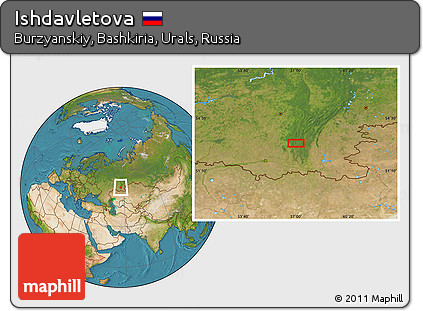 Satellite Location Map of Ishdavletova