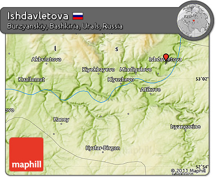 Physical Map of Ishdavletova
