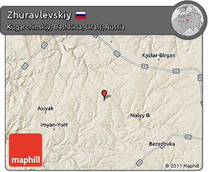 Shaded Relief Map of Zhuravlëvskiy