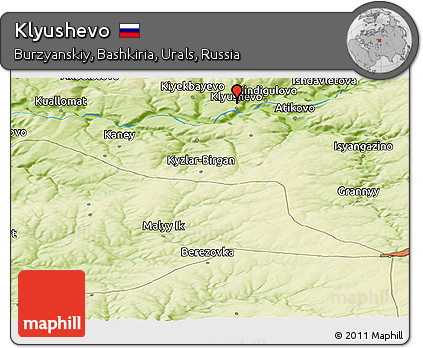 Physical Panoramic Map of Klyushevo