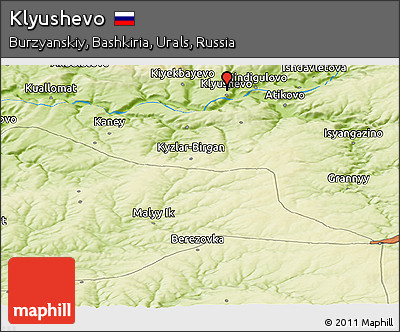 Physical Panoramic Map of Klyushevo