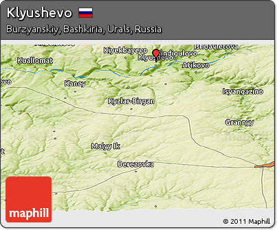 Physical Panoramic Map of Klyushevo