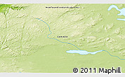 Physical 3D Map of the area around 52° 53' 45" N, 59° 25' 29" W