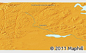 Political 3D Map of the area around 52° 53' 45" N, 59° 25' 29" W