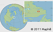 Savanna Style Location Map of the area around 52° 53' 45" N, 59° 25' 29" W