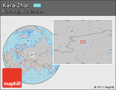 Gray Location Map of Kara-Zhar