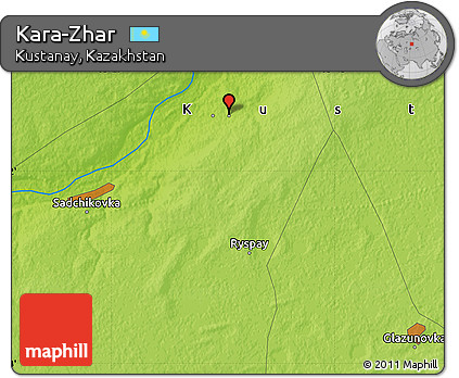 Physical Map of Kara-Zhar
