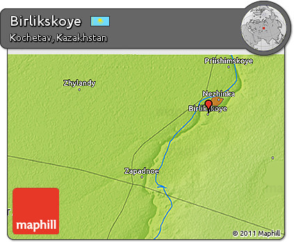 Physical 3D Map of Birlikskoye