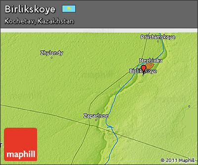 Physical 3D Map of Birlikskoye
